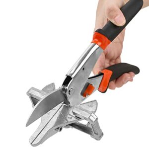 Miter Shears for Angular Cutting Molding,Quarter Round Cutting Tool,0-135 Degree Adjustable Angle Trim Shear,Multifunctional Trunking Shears for Cutting Soft Wood, Plastic, PVC and more