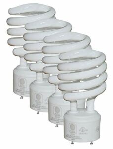 SleekLighting - GU24 23Watt 2 Prong Light Bulbs- UL approved-120v 60Hz - Mini Twist Lock Spiral -Self Ballasted CFL Fluorescent Bulbs- 4200K 1600lm Cool White 4pack (100 Watt Equivalent)
