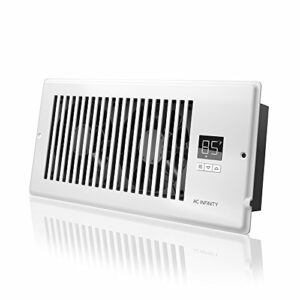 AC Infinity AIRTAP T4, Quiet Register Booster Fan with Thermostat Control. Heating Cooling AC Vent. Fits 4” x 10” Register Holes.