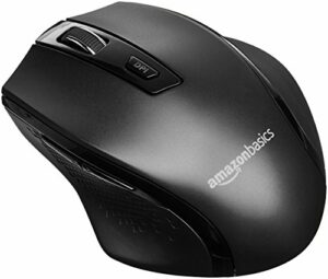 Amazon Basics Ergonomic Wireless PC Mouse - DPI adjustable - Black