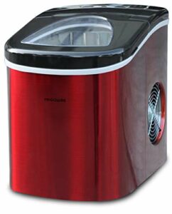 Frigidaire EFIC117-SSRED-COM Stainless Steel Ice Maker, 26lb per day, RED STAINLESS