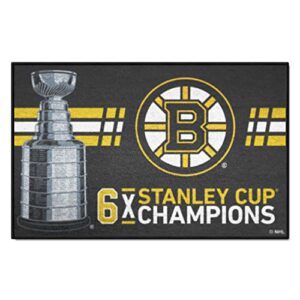 FANMATS 10491 Boston Bruins Starter Mat Accent Rug - 19in. x 30in. | Sports Fan Home Decor Rug and Tailgating Mat