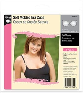 Dritz Soft Molded, B, 1 Pair, Reversible White/Nude Bra Cups, Natural, 2 Count