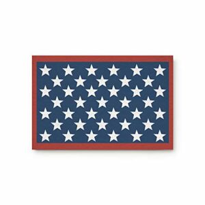 Olivefox Funny Waterproof Bathroom Doormat Home Decor Welcome Mat Entrance Way Indoor/Outdoor Carpet Toilet Floor Area Rugs, Red White and Blue Patriotic Flag Stars - 23.6x15.7 Inch