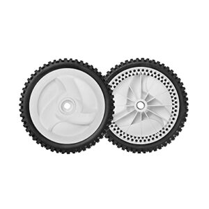 Front Drive Wheels Fit for Craftsman Lawn Mower - Front Drive Tires Wheels Compatible with Craftsman & HU Front Wheel Drive Self Propelled Mower Tractor, Replace 532403111 194231X427, 2 Pack, White