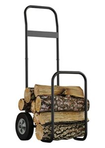 Fire Beauty Firewood Log Cart Carrier, Outdoor and Indoor Wood Rack Storage Mover, Rolling Dolly Hauler