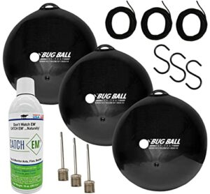 Bug Ball 3 Pack Deluxe Kit Complete- Odorless Eco-Friendly Biting Fly and Insect Killer with NO Pesticides or Electricity Needed, Kid and Pet Safe