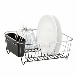Deluxe Chrome-Plated Steel Small Dish Drainers (Black)