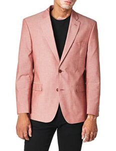 Tommy Hilfiger mens Modern Fit Seersucker Suit Separates-custom Jacket & Pant Size Selection Blazer, Red/White Mini Pindot, 46 US