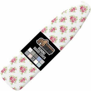 Gorilla Grip Reflective Silicone Ironing Board Cover, Resist Scorching and Staining, 15x54, Hook and Loop Fastener Straps, Pads Fit Large and Standard Boards, Elastic Edge, Thick Padding, Pink Floral