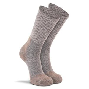 FoxRiver Steel Toe Crew Cut Work Socks for Men and Women 2 Pack Heavyweight Boot Socks with Moisture Wicking Fabric - Grey - Large, (6510)