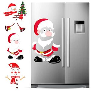 DIYSELF Snowman Refrigerator Magnets Set of 7,DIY Cute Funny Fridge Magnet Refrigerator Stickers for Garage Door Christmas Decorations(Large)