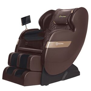 Real Relax 2022 Massage Chair of Dual-core S Track, Full Body Massage Recliner of Zero Gravity, Brown