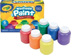 Crayola Washable Kids Paint, 6 Count, Painting Supplies, Gift, Assorted