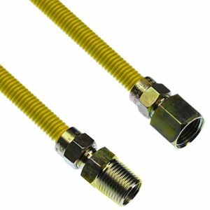 LASCO 10-1215 Flexible Coated Gas Appliance Supply Line, 72-Inch, 3/8-Inch OD Connector with 1/2-Inch MIP X 1/2-Inch FIP Fittings , Yellow