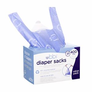 Ubbi Disposable Diaper Sacks, Lavender Scented, Easy-To-Tie Tabs, Diaper Disposal or Pet Waste Bags, 400 Count