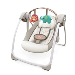 Ingenuity Soothe 'n Delight 6-Speed Compact Portable Baby Swing with Music and Bar, Folds for Easy Travel - Cozy Kingdom
