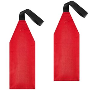 Frienda 2 Pieces Safety Travel Flag for Kayak Canoe Red Warning Flag with Webbing for Kayak SUP Towing Canoes Truck Safety Accessories Kit (Solid Color Style)