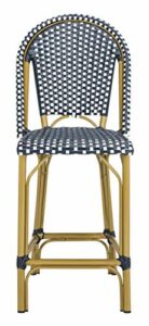 Safavieh PAT4019A Collection Gresley Navy and White Indoor/Outdoor Stacking French Bistro Counter Stool