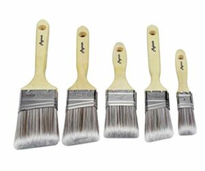 Magimate Paint Brushes Set, Sash Brushes, Soft Tapered Filament, Wood Stain Brushes for Walls, Cabinets and Fences Pack of 5