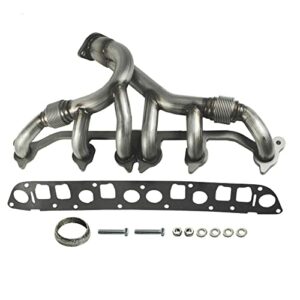 JDMSPEED New Stainless Steel Exhaust Manifold & Gasket Kit Replacement For Grand Cherokee Wrangler 4.0L Replacement For Jeeps Select 1991-1999 (4.0L Engine Only) Replaces 33007072, 4883385