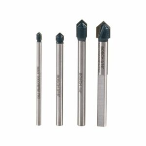 BOSCH GT2000 4-Piece Carbide Tipped Glass, Ceramic and Tile Drill Bit Set , silver