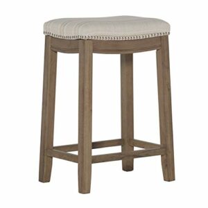 Linon Home Décor Kingston Rustic Striped Counter Stool, Brown