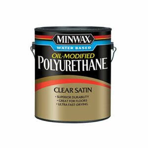 Minwax Water Based, Oil-Modified Polyurethane Protective Wood Finish, Clear Satin, Gallon