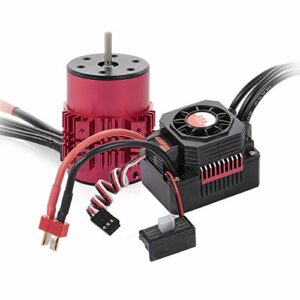 GoolRC Surpass Hobby 3650 3900KV Brushless Motor with Heat Sink and 60A ESC with BEC Waterproof for 1/10 1/8 RC Car Truck