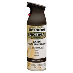Rust-Oleum 247570 Universal Enamel Spray Paint, 12 Ounce (Pack of 1), Satin Espresso Brown, 12 Fl Oz
