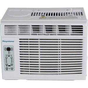 Keystone 5,000 BTU Window Mounted Air Conditioner | Follow Me LCD Remote Control | Sleep Mode | 24H Timer | Auto-Restart | AC for Rooms up to 150 Sq. Ft | KSTAW05BE, 5000, White
