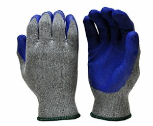 G & F 1511M-DZ Rubber Latex Coated Work Gloves for Construction, Blue, Crinkle Pattern, Men's Medium (Sold by dozen, 12 Pairs)