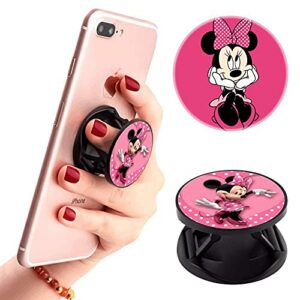 ( 2 Pack ) Multifunction Foldable Phone Finger Kickstand Pink Heart Mouse Cell Phone Stand Holder and Grip Mount Compatible for Smartphones and Tablet