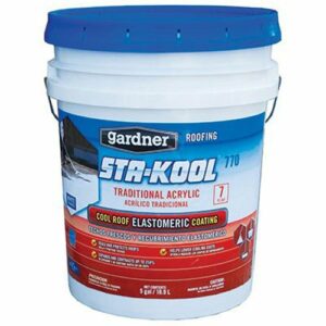 STA-Kool SK-7705 Traditional Acrylic Elastomeric Roof Coating, 5 Gallon (Pack of 1), White, 640 Fl Oz