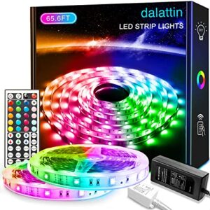 65.6ft Led Lights for Bedroom dalattin Led Strip Lights Color Changing Lights with 44 Keys Remote,2 Rolls of 32.8ft