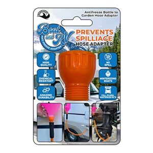RV Antifreeze No Splash Bottle Adapter with Male and Female Twist Connect, Used to Winterize RV Camper Marine Garden Hose to Bottle
