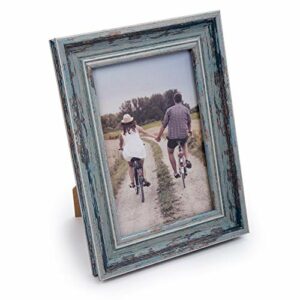 Truu Design, Decorative Weathered, 4 x 6 inches, Grey Distressed Wooden Look Picture Frame, 4