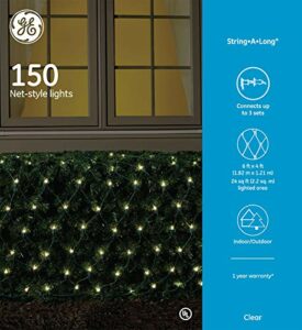 GE 150 Light Net-Style Holiday Light - Clear Lights, Green Wire - String-a-Long - Traditional lighting
