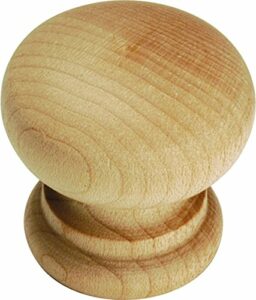 Hickory Hardware Natural Woodcraft Cabinet Knob P684-UW 2 Pack Round 1-1/4-Inch Unfinished Wood