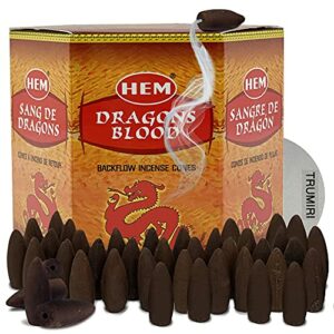 Dragons Blood Backflow Incense Cones for Waterfall Aromatic Smoke Fountain Haze Falls and Mat Bundle
