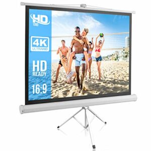 Portable Projector Screen Tripod Stand - Mobile Projection Screen , Lightweight Carry & Durable Easy Pull Assemble System for Schools Meeting Conference Indoor Outdoor Use, 50 Inch - Pyle PRJTP52