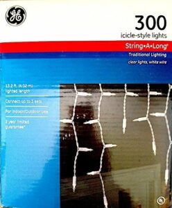 GE 300 Icicle-Style String-A-Long Clear Lights, Indoor or Outdoor