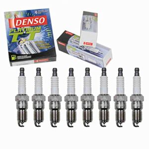 8 pc DENSO Platinum TT Spark Plugs compatible with GMC Sierra 1500 4.8L 5.3L 6.0L 6.2L V8 1999-2013 Ignition Wire Secondary