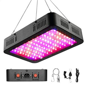 1000W LED Grow Light,Aidyu Full Spectrum Growing Lamps for Indoor Hydroponic Greenhouse Plants with Veg and Bloom Switch, Dual Chips, UV & IR, Adjustable Rope Hanger