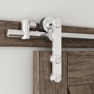 SMARTSTANDARD 6 Feet Stainless Steel Sliding Barn Door Hardware Kit - Heavy Duty Sturdy Barn Door Track - Smoothly and Quietly - Step-by-Step Installation Instruction -Fit 36