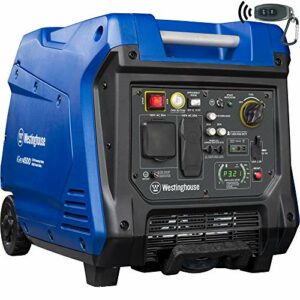 Westinghouse 4500 Watt Super Quiet Portable Inverter Generator, Remote Electric Start with Auto Choke, Wheel & Handle Kit, RV Ready, Gas Powered, Parallel Capable