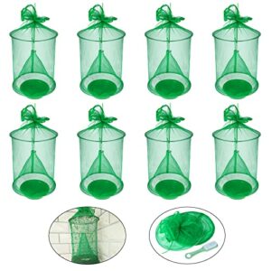 8 Pack Outdoor Ranch Fly Trap, Reusable Hanging Fly Traps, Stable Horse Fly Trap Catcher, Flies Cages Killer for Farm/Orchard Ranch Fly Trap