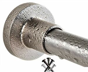 BRIOFOX Tension Curtain Rod 43-73 Inches Brushed Nickel, Never Rust and Non-Slip and Heavy Duty Shower Curtain Rod, 304 Stainless Steel