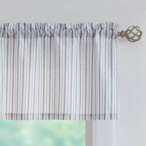 SXZJTEX Christmas Blue White Rustic Valance -Striped Short Curtains Pinstripe Rod Pocket Window Valances for Living Room & Bedroom, Kitchen, Patio, 54 x 15