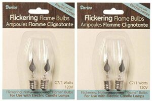 4 Clear Flickering FLICKER FLAME Replacement Candle Light Bulbs